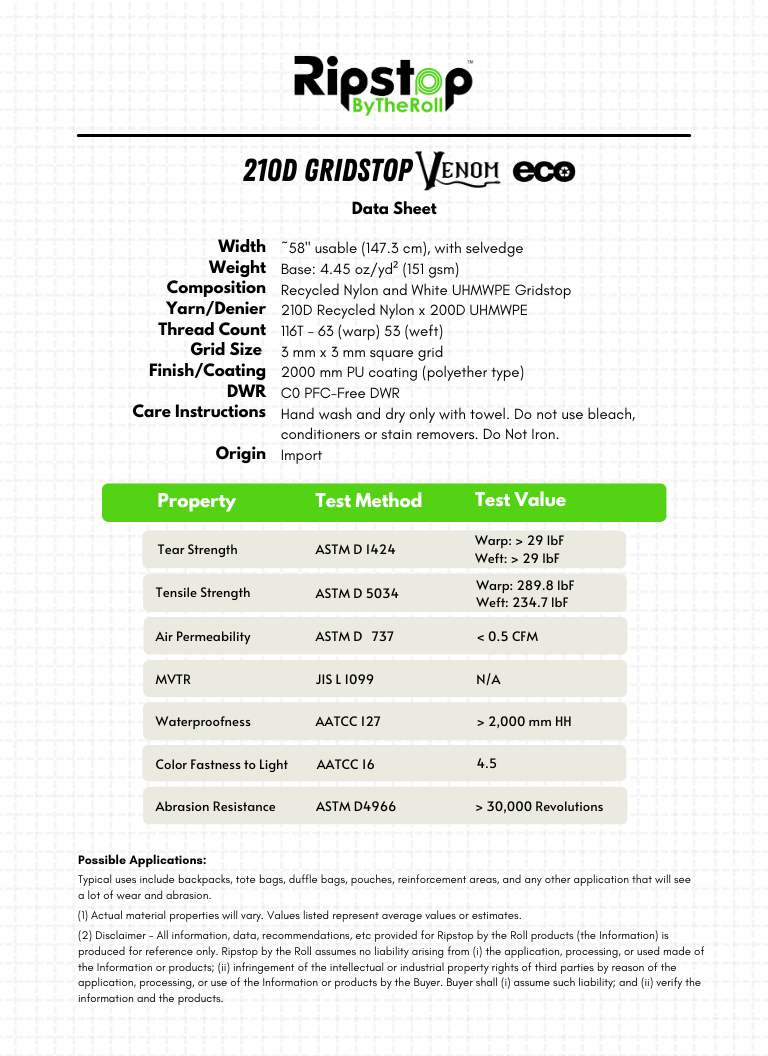 210D Venom™ Gridstop ECO - Full Roll - Image 14