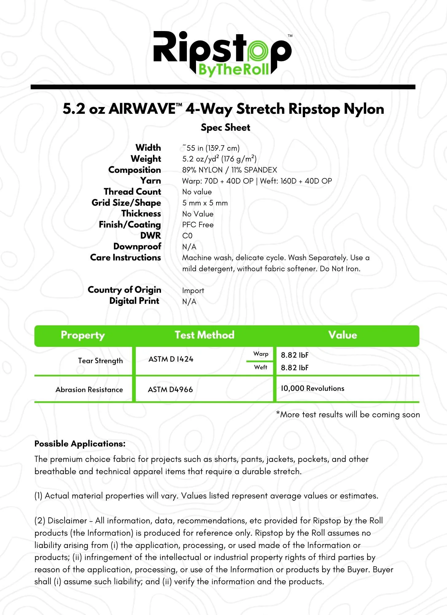 5.2 oz AIRWAVE™ 4-Way Stretch Ripstop Nylon - Full Roll - Image 13