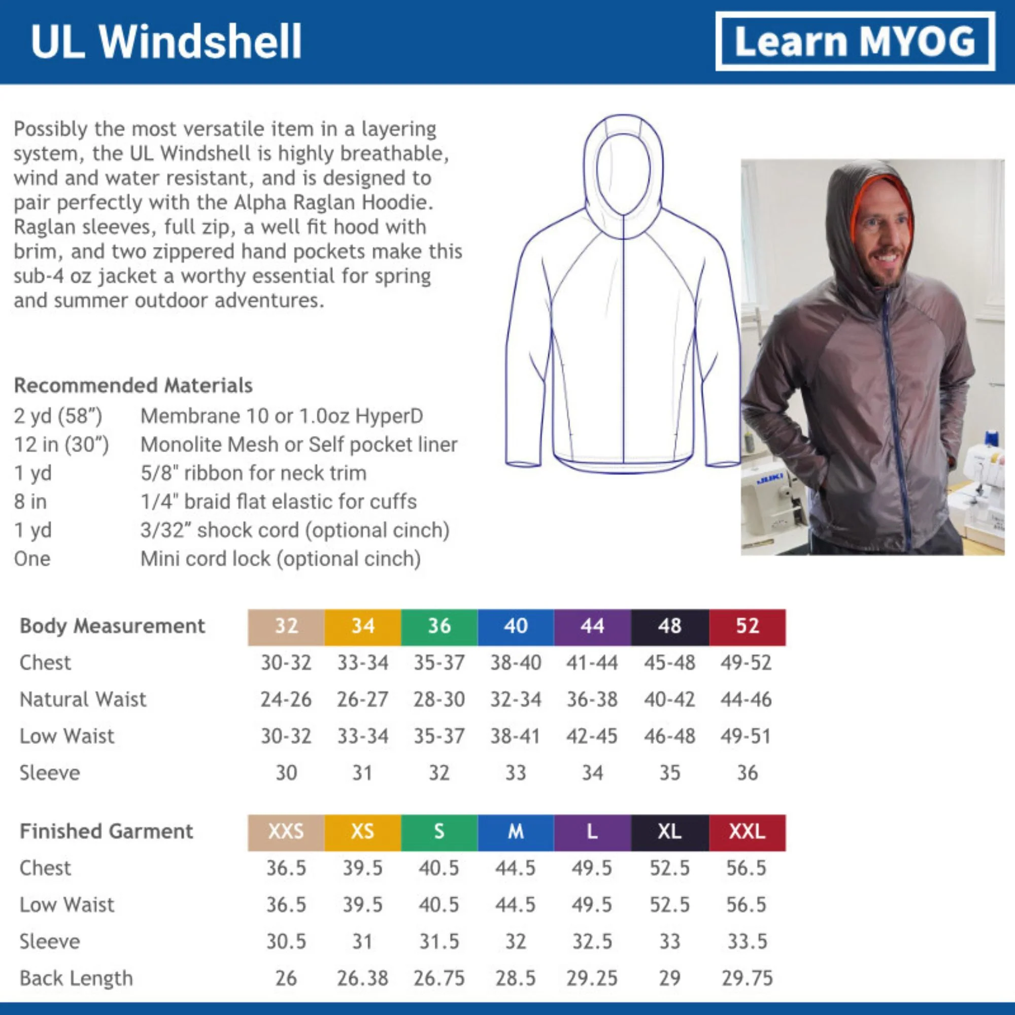 UL Windshell Pattern - Learn MYOG - Image 3