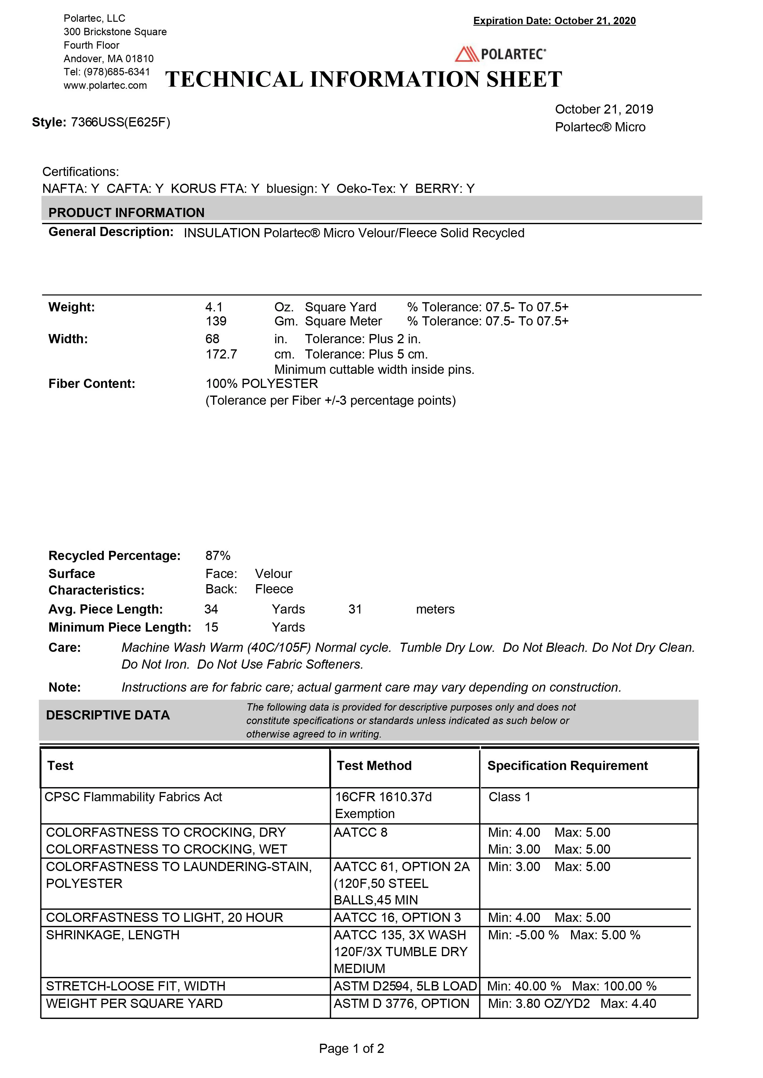 Polartec® 100 Micro Fleece 7366US - Image 2