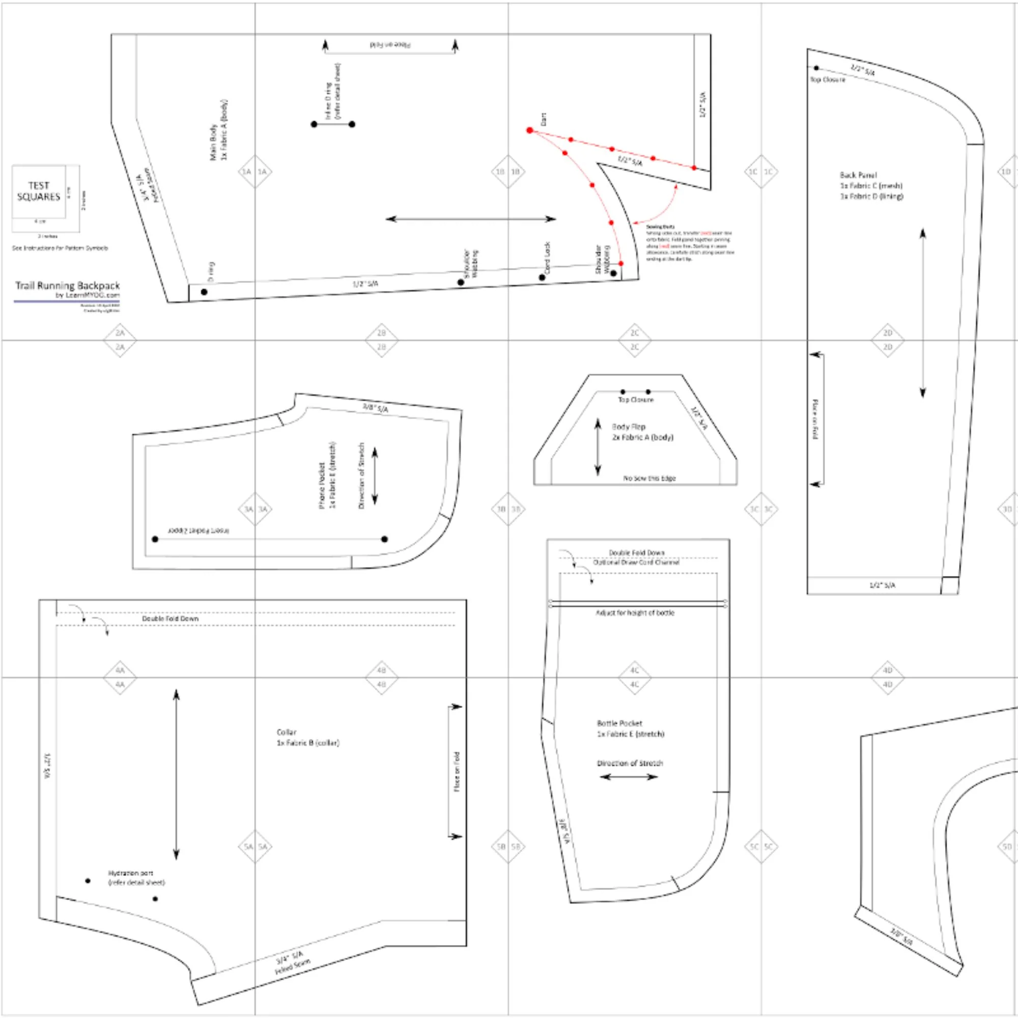 Trail Running Backpack Template/Pattern Bundle - Learn MYOG - Image 3